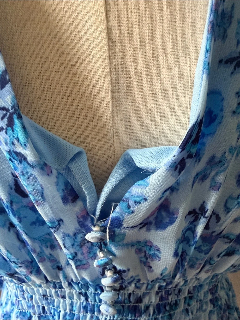 Taylor Blue Purple Floral Chiffon Flowy V-Neck Ruffle Tiered Dress Womens Size 4